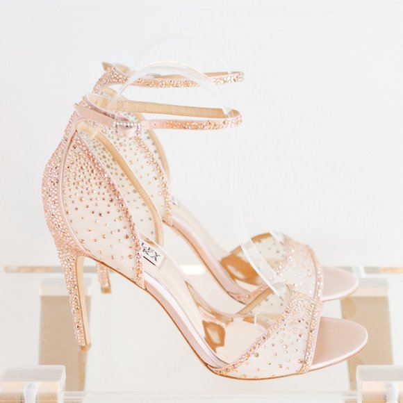 Badgley Mischka Rare Shiraz Blush Satin 7.5 Dress Sandal Stiletto Heels - Picture 11 of 16